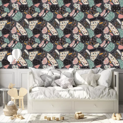 Behang Geometrisch terrazzo patroon