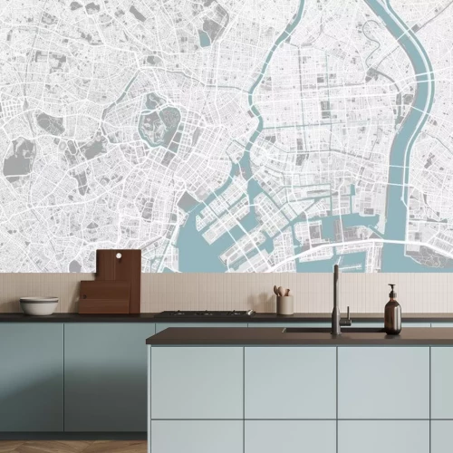 Sticker Gedetailleerde kaart van Tokio