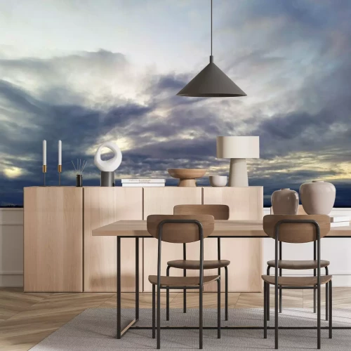 Fotobehang Dark clouds in the evening - cloudy sunset