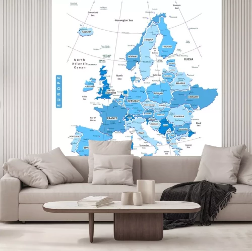 Sticker Kaart van Europa Stad