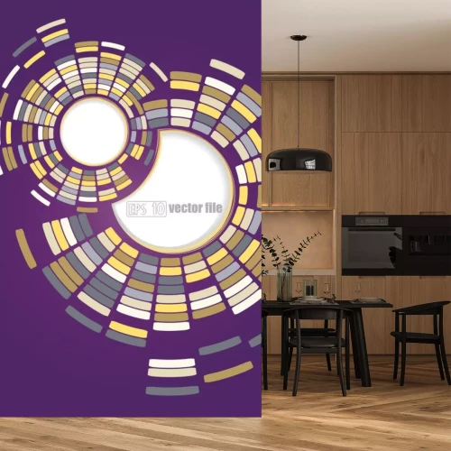 Sticker Moderne mozaïektegels op een paarse achtergrond