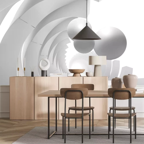 Fotobehang Abstracte witte ballen