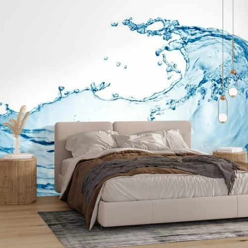 Sticker Overstromend water op een witte achtergrond