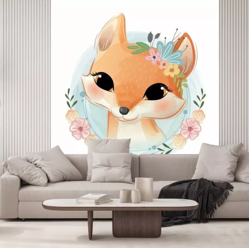 Sticker Cute Fox Portrait