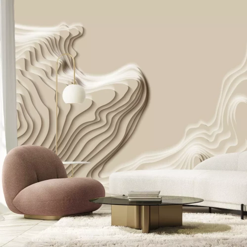 Sticker 3D-oppervlak geïnspireerd op contourlijnen op een kaart