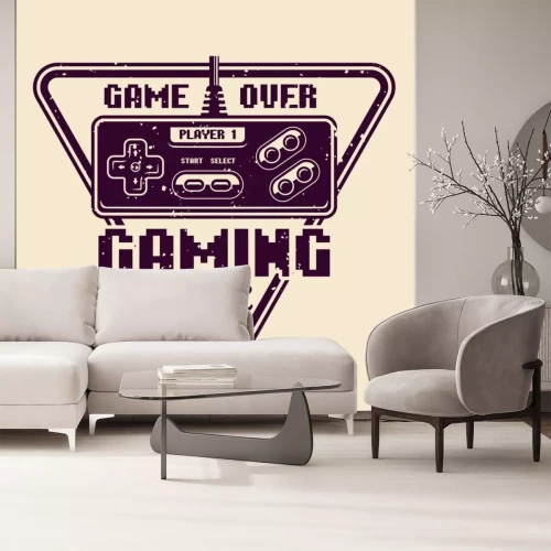 Sticker Gaming club vector emblem with retro gamepad