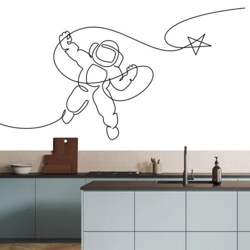 Sticker Ruimteastronaut met ster eenvoudige afbeelding