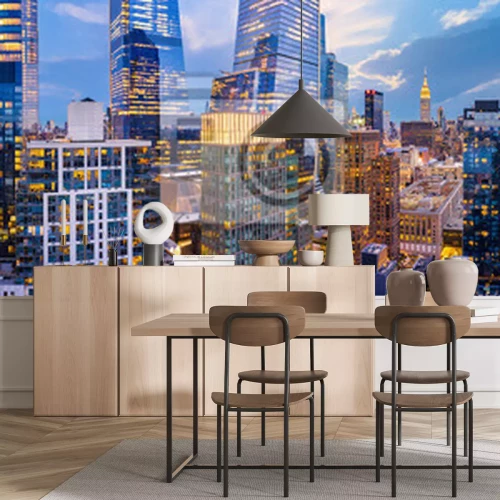 Fotobehang Panorama van New York City met wolkenkrabbers