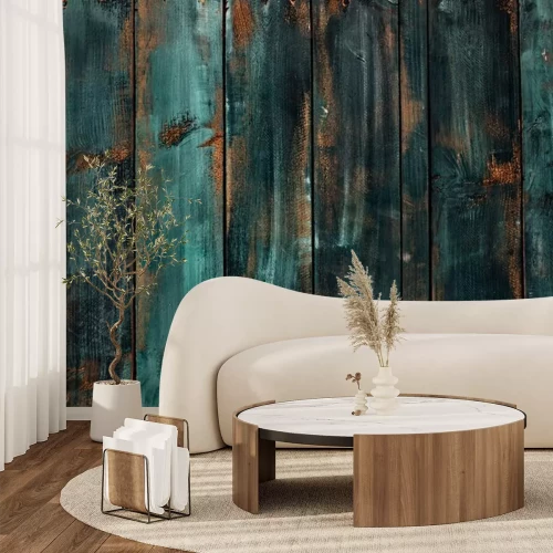 Fotobehang Gekleurde houten zeeborden