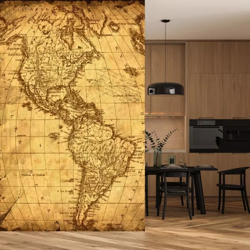 Fotobehang Een oude kaart van Amerika met een retrogevoel