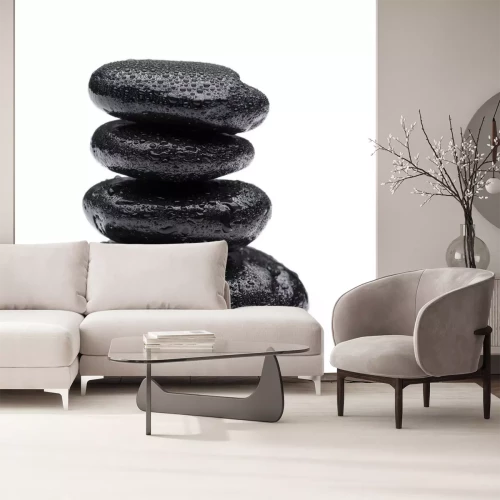 Sticker Spa stenen op geïsoleerde witte