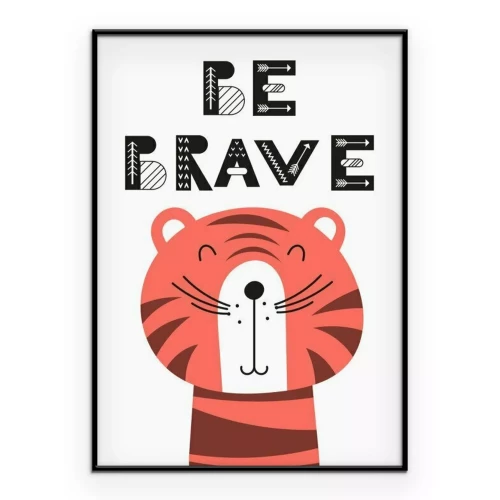 Poster Een tijger met een motiverende tekst.