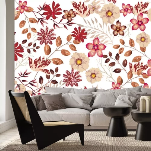 Sticker 水彩風　シームレスな花の背景