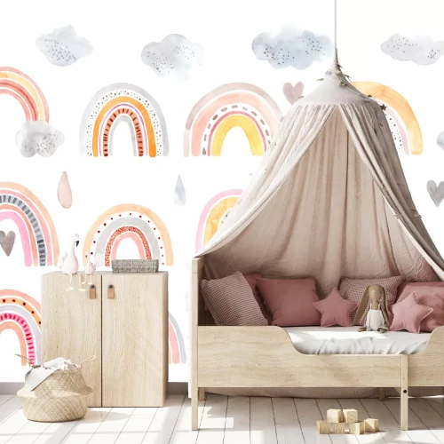 Sticker Pastel regenboog patroon