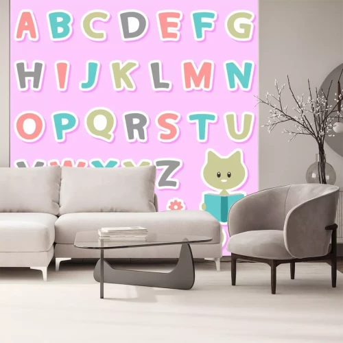 Sticker Kinderalfabet met kat en uil