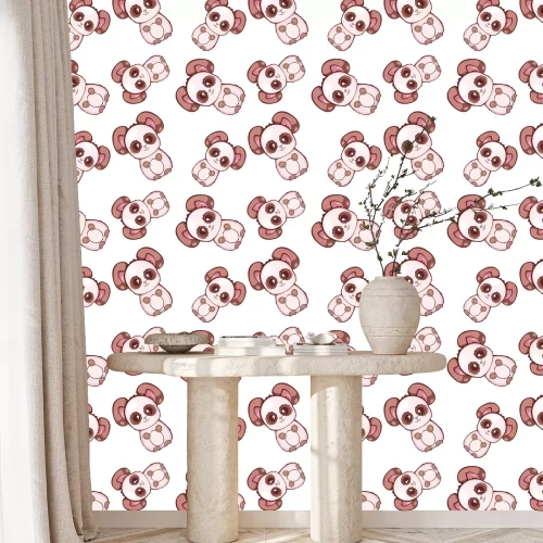 Behang Baby schattige teddyberen op een witte achtergrond