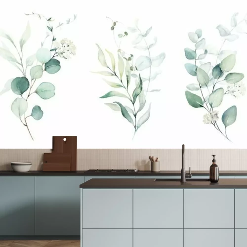 Fotobehang Florale composities in aquarel