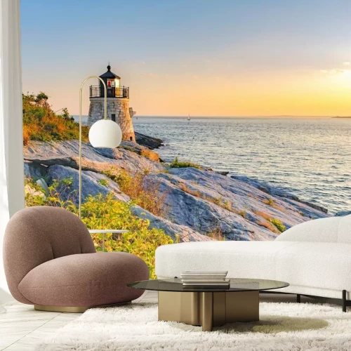 Fotobehang Vuurtoren van Castle Hill in Newport