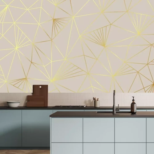 Fotobehang Geometrisch ontwerp met gele elementen