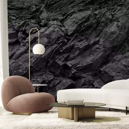 Fotobehang Zwarte rots met 3D-effect