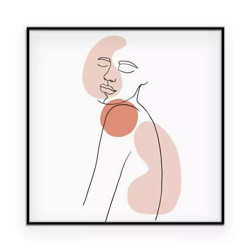 Poster Minimalistisch portret van een meisje