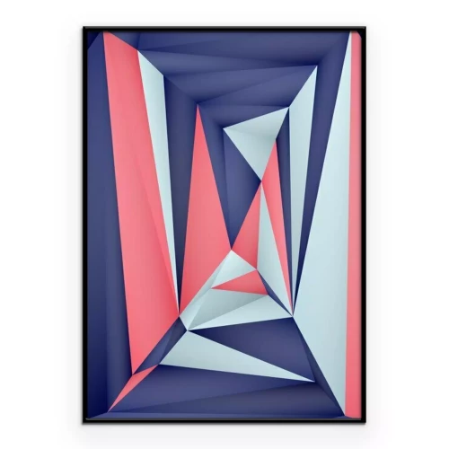 Poster Geometrisch patroon met een 3D-effect