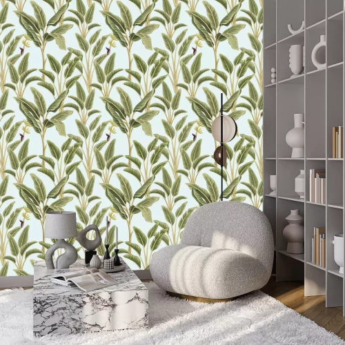 Behang Bananenbladeren in boho-stijl