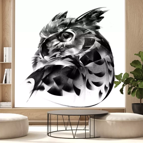 Sticker Artistieke tekening van een uil