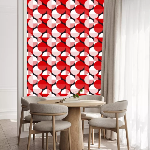 Behang Red and black bauhaus style seamless pattern