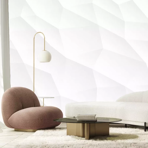 Fotobehang Geometrische patronen in wit en grijs