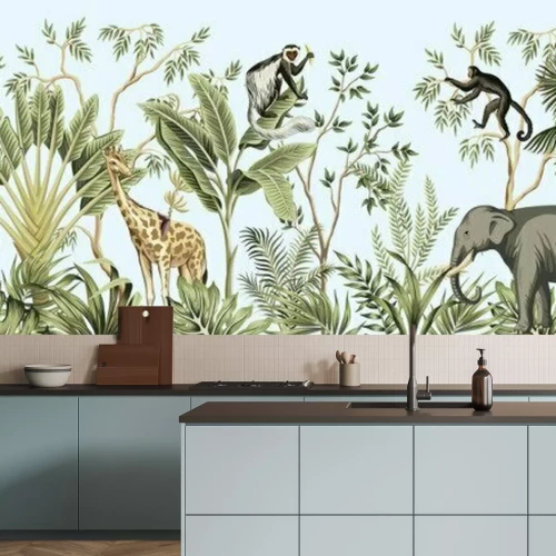 Sticker Exotische dieren in de tropische jungle