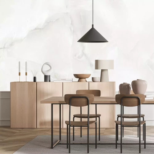 Fotobehang Vloeibare witte marmer als melk