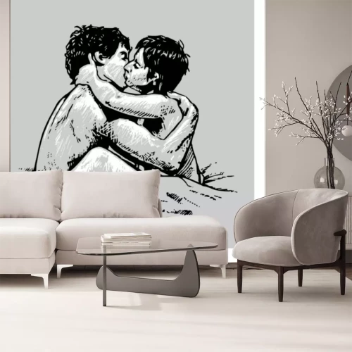 Sticker Paar kussend