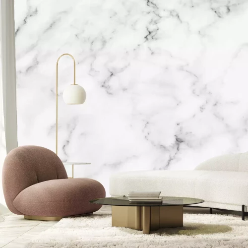 Fotobehang Gepolijst wit marmer