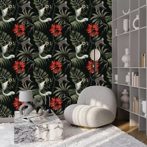 Behang Nacht tropisch bos