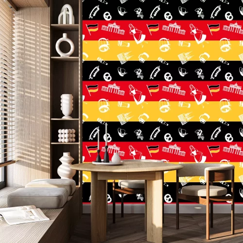 Behang German seamless pattern. Germany national traditional symbols.