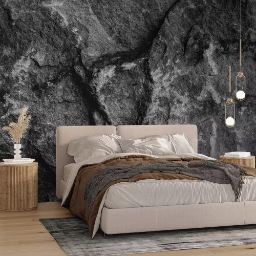 Fotobehang Stenen muur grijze