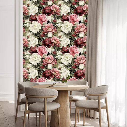Behang Floral pattern with peonies