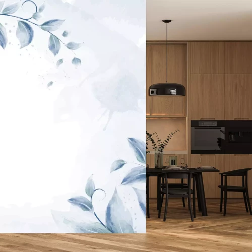 Sticker Tekening van een enkel takje gele mimosa