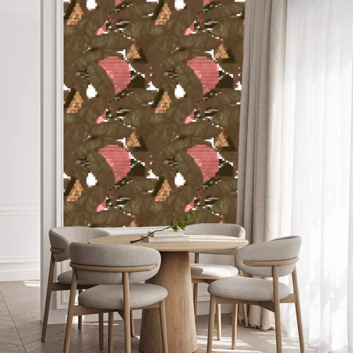 Behang Tropische print met slogan en nummer in vector