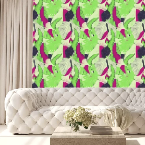 Behang Vector, naadloos, tropisch, exotisch, trendy, stijlvol, trendy, patroon van exotische, tropische planten en tinten groen. toepasbaar in reclame-afdrukken, afdrukken.