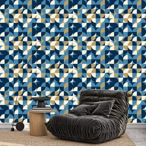 Behang Mid-Century Abstract Vector Pattern Design