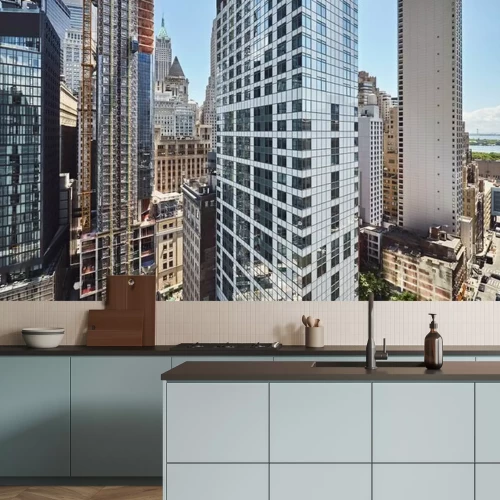 Fotobehang New York panorama met wolkenkrabbers