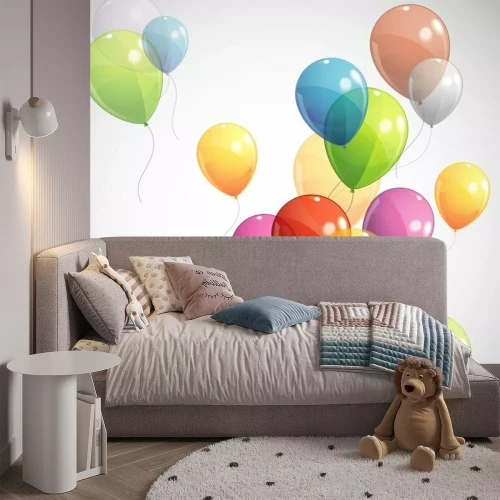 Fotobehang Kleurrijke 3D-ballonnen