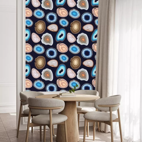 Behang Geslepen kristallen op donkere achtergrond