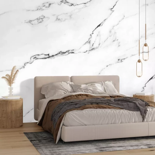 Fotobehang Zwart-wit marmeren optiek