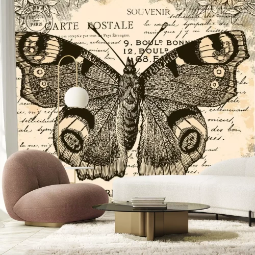 Sticker Vlinder in retrostijl