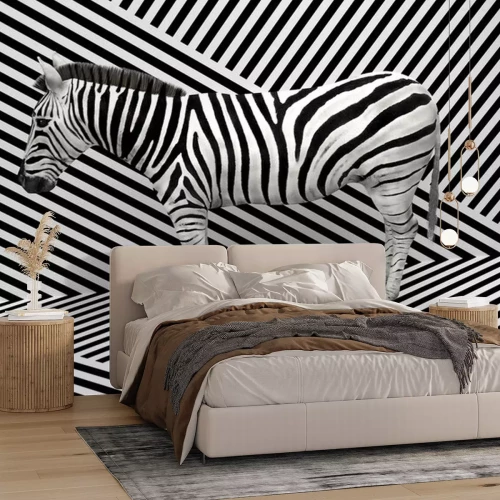 Sticker 3D illustratie met zebra