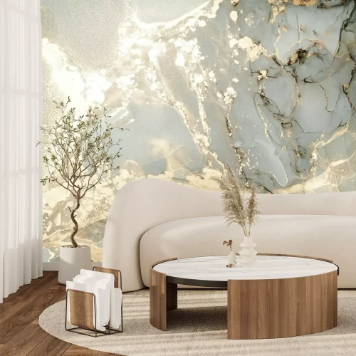 Fotobehang Marmer met gouden versieringen in glamourstijl