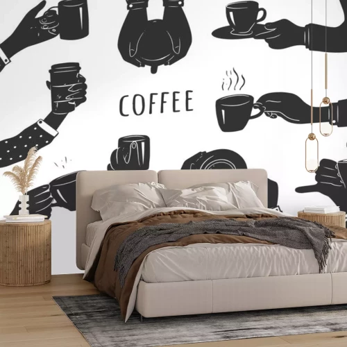 Sticker Koffie thee drankjes op het werk